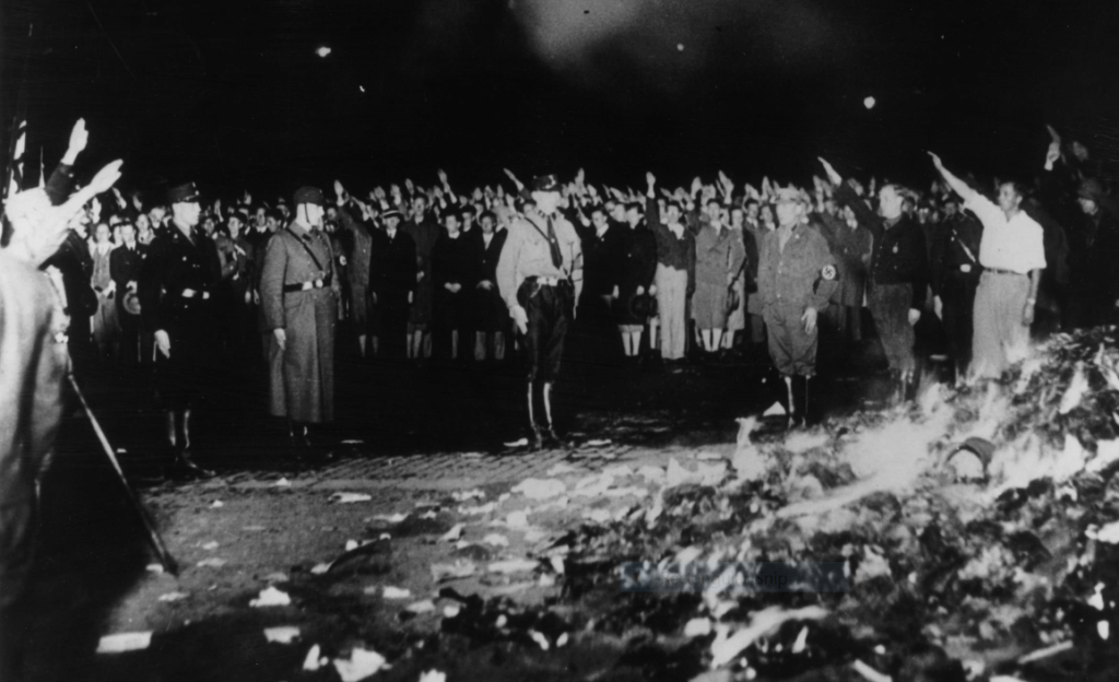 book burnings are popular and associated with power struggles.