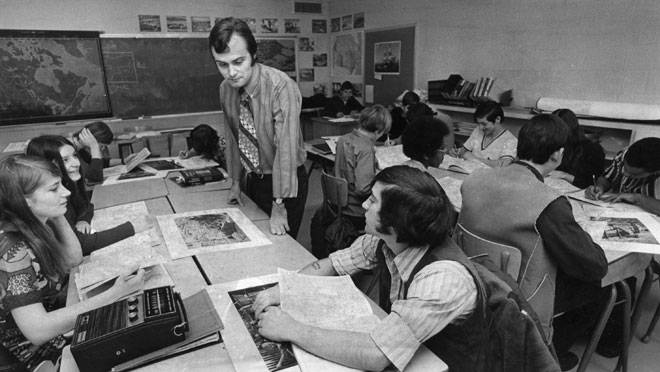 Classroom in the 1970s.