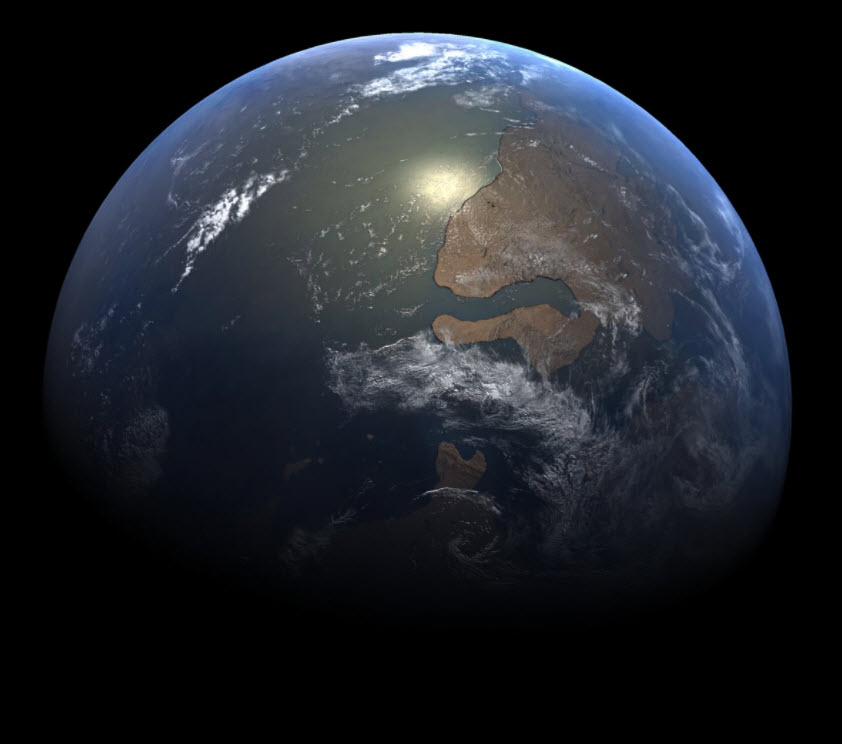 The earth during the Cambrian period.