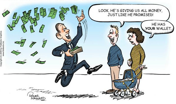 Obama giving away money.