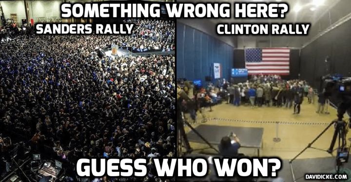 Sanders vs. Clinton rally 