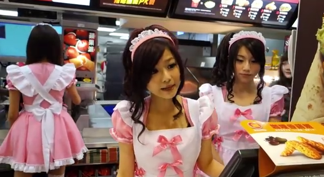 Japanese fast food workers.
