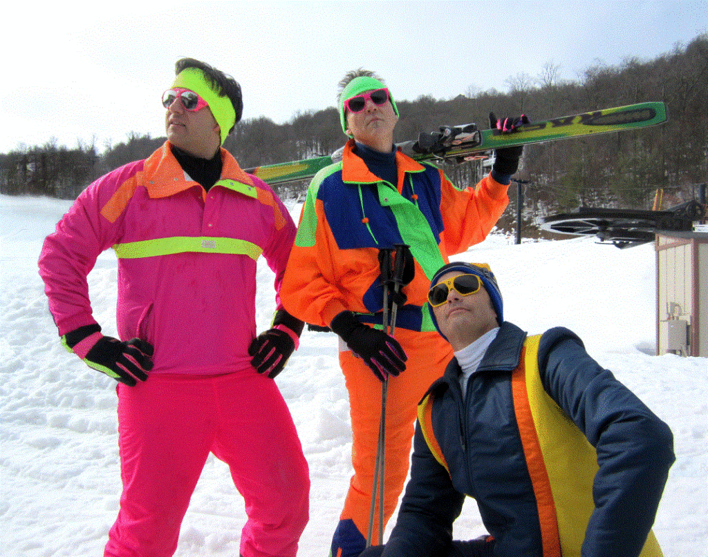 1980's ski fashion.