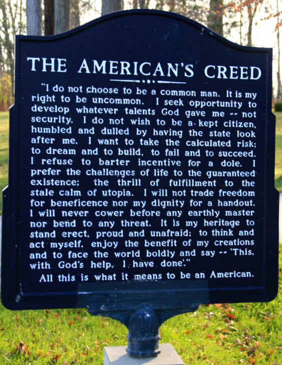 An Americans Creed.