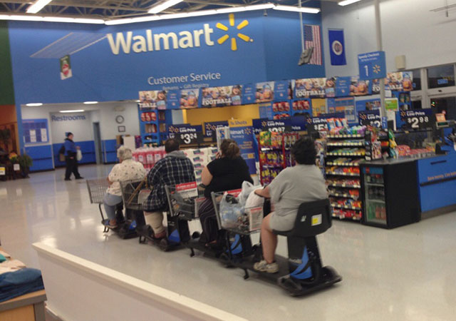 Wal-mart shoppers.