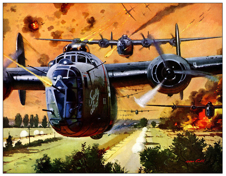 B-24 bombing run.