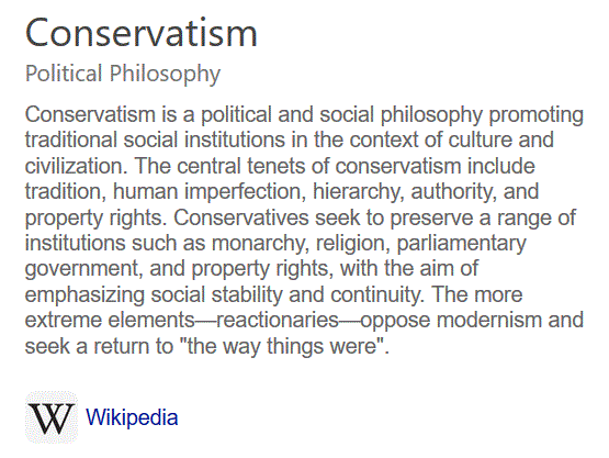 Conservatism via Wikipedia.