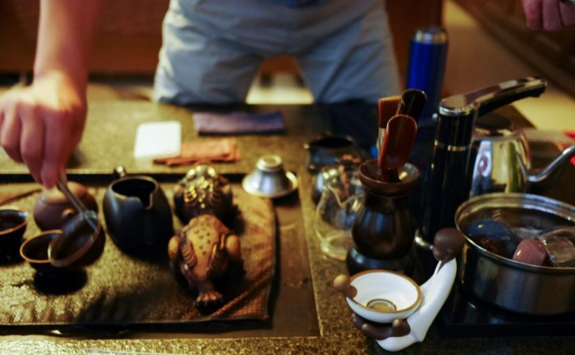Tea set in China.