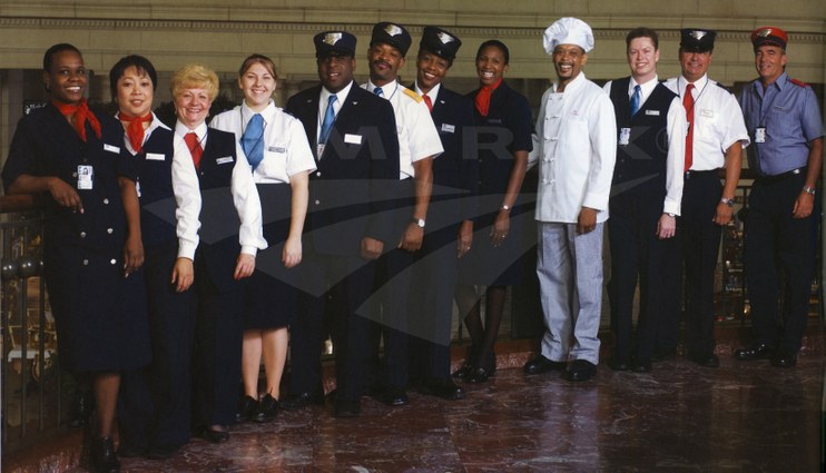 Amtrak uniforms.