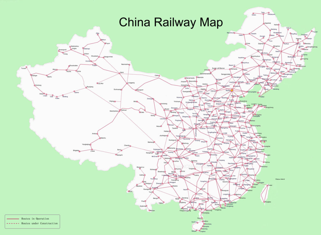 Chinese rail lines.