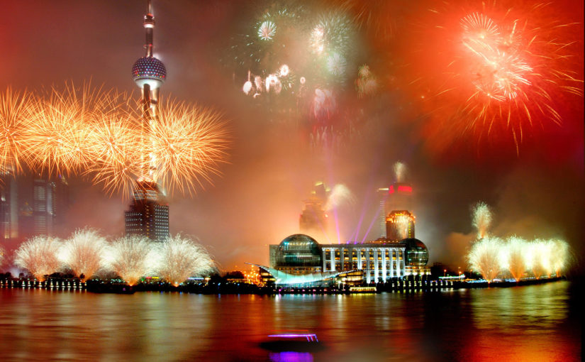 New Years Eve fireworks in Shanghai.