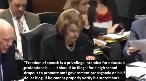 Feinstein on the freedom of speech.