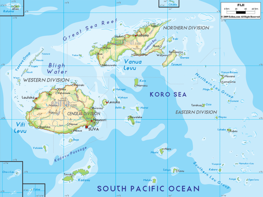 Map of Fiji.