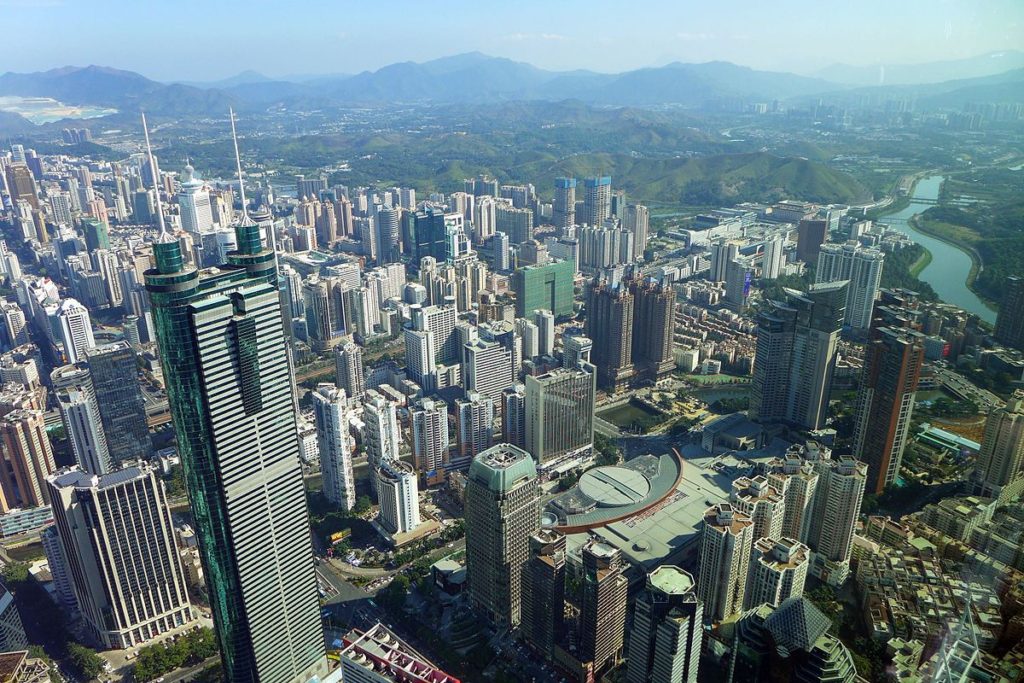 Lo Wu district in Shenzhen.