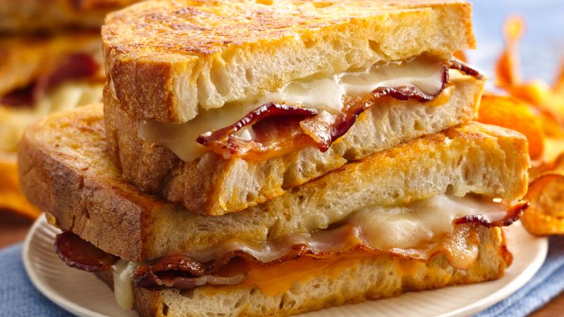 Delicious melted cheese sandwich.