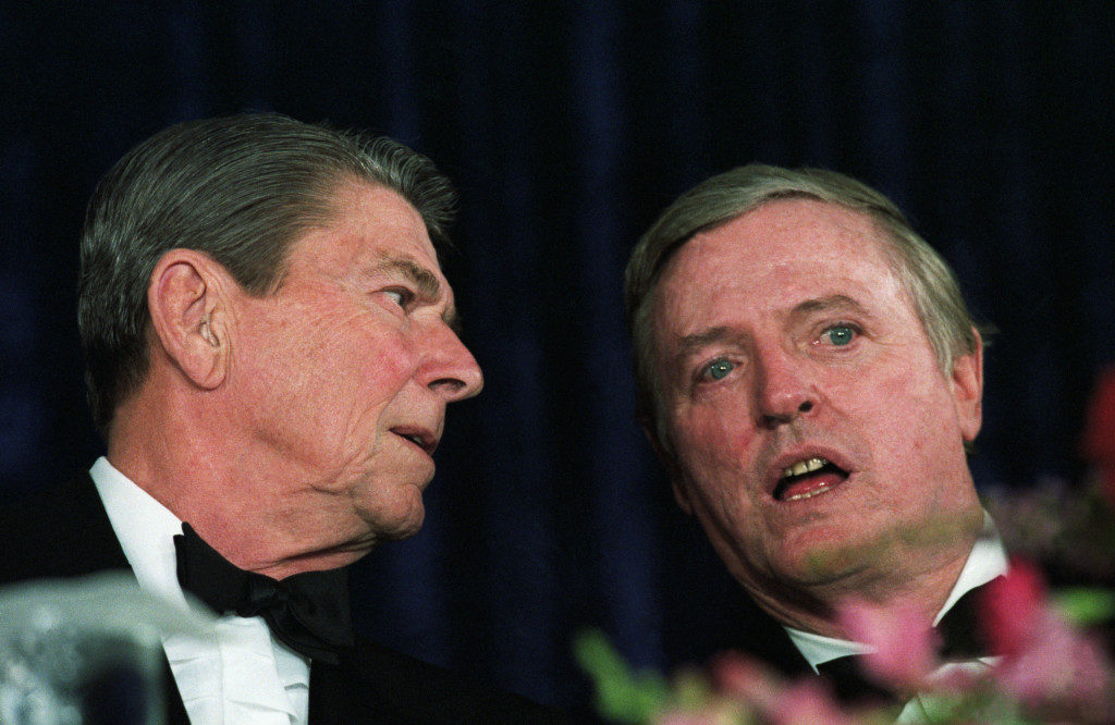 William F. Buckly with Ronald Reagan.
