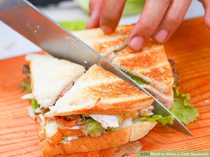 How to cut a club sandwich.