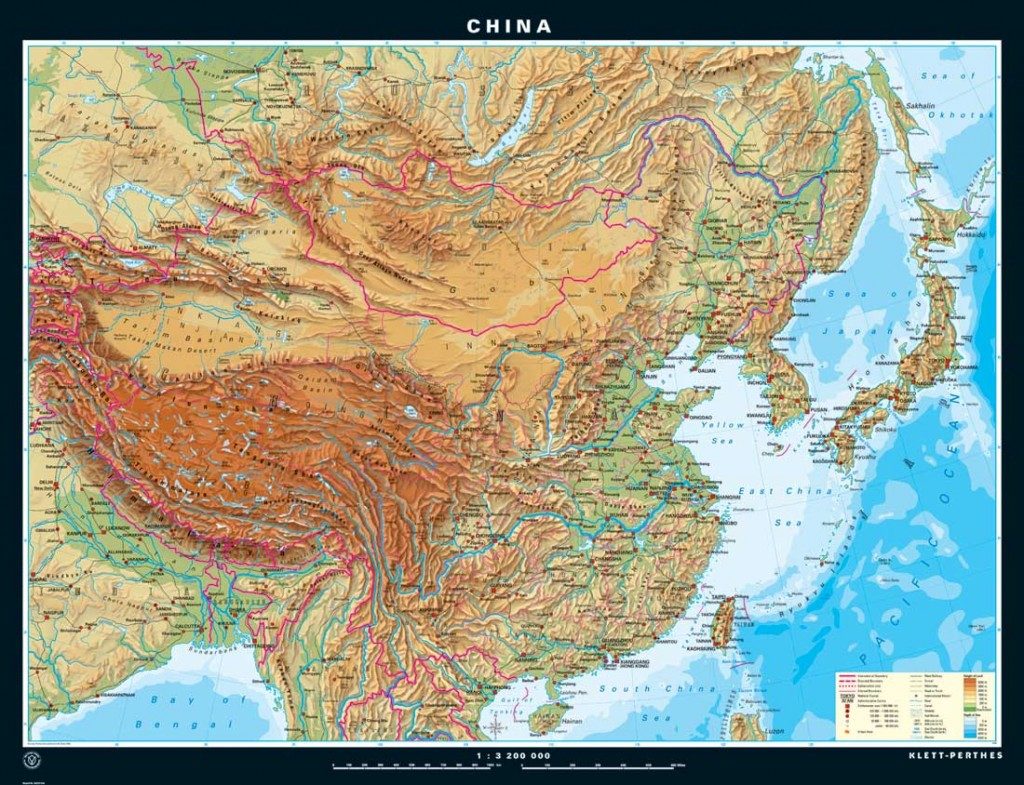 relief map of China