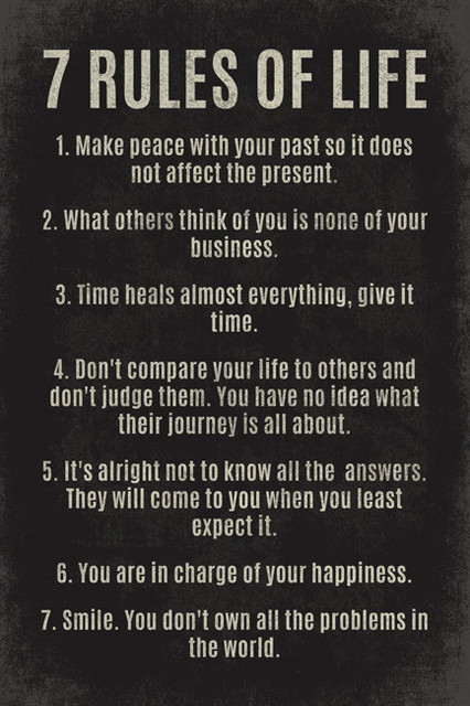 The seven rules of life.