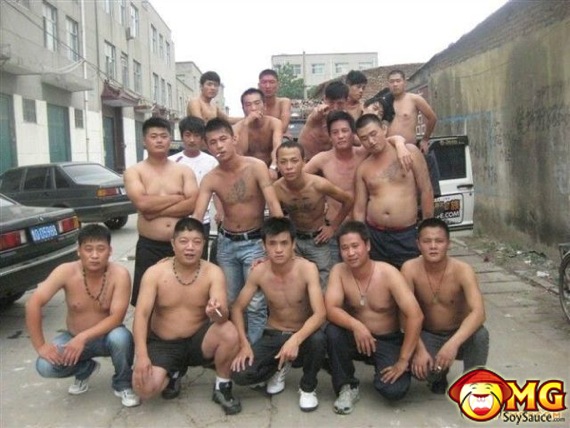 Chinese triad gangsters.