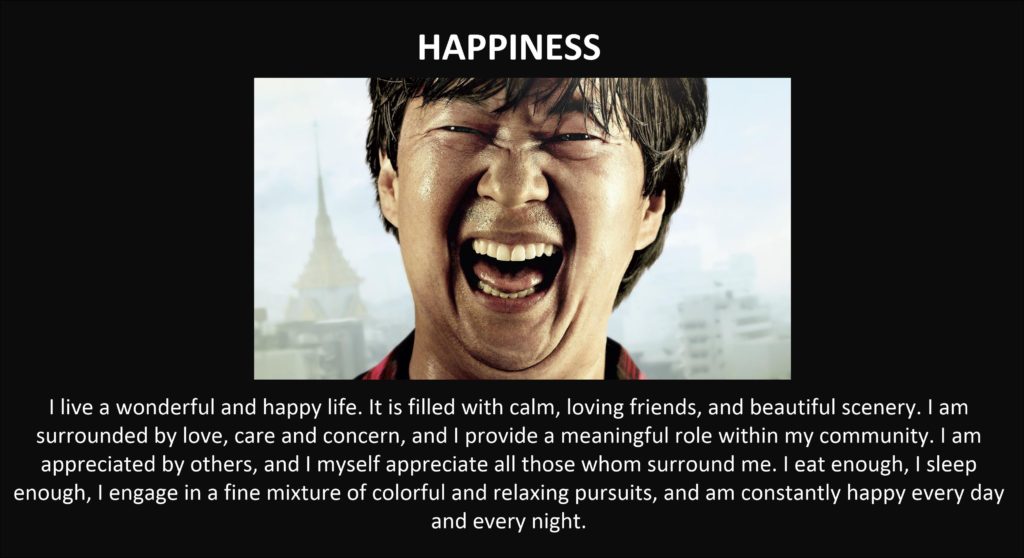 Happiness directed intention / dream splash screen photo.