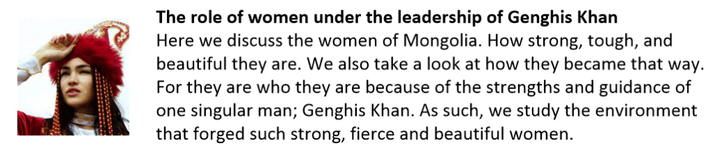 Mongolian Women under Genghis Khan