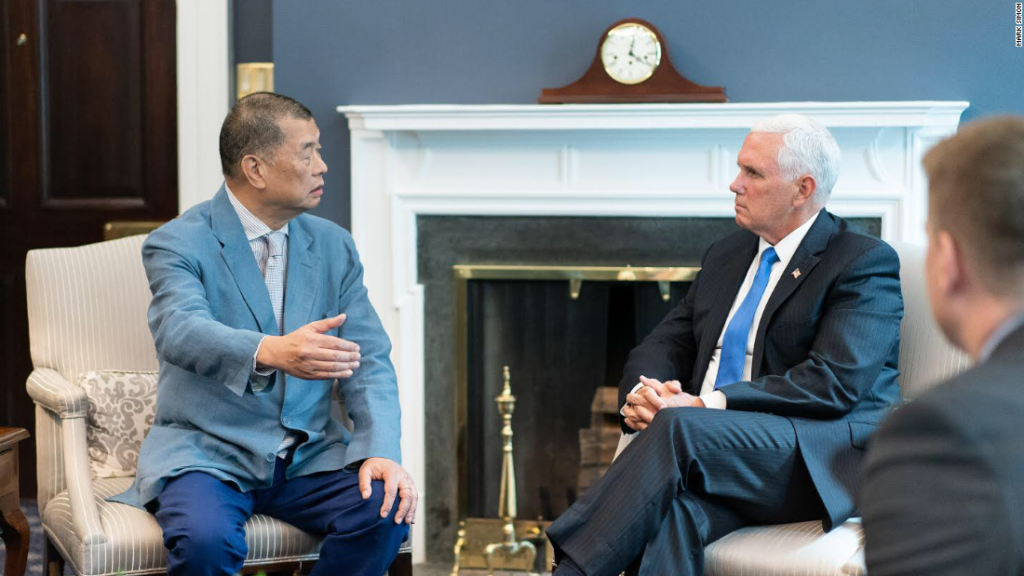 Jimmy Lai (HK billionaire) meets withAmerican VP Pompeo.