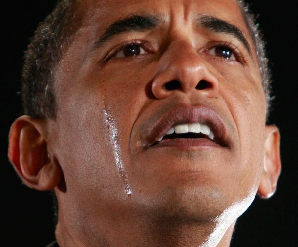 A crying Obama.