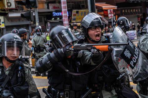 HK Riot police can only take so much violence before some serious accidents will occur.