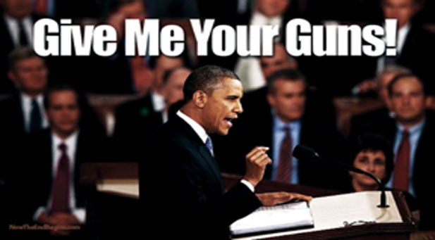 Obama in a speech demanding that Americans be disarmed... "for the children."