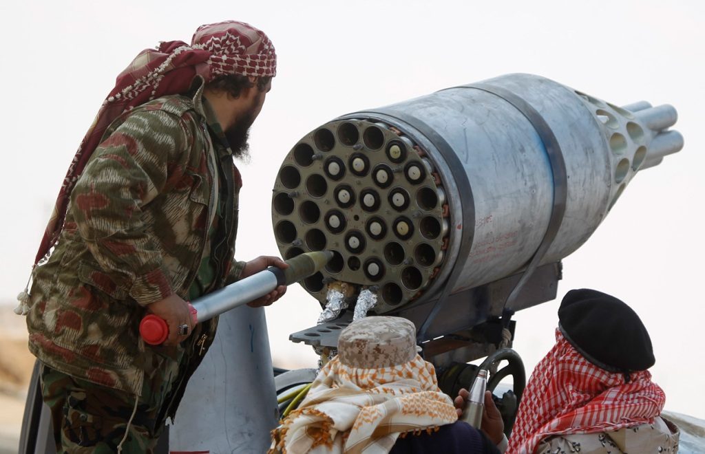 Although improvised systems firing air-to-surface rockets had become commonplace in some armed conflicts of the 1990s and early 2000s, it was only during the civil war in Libya in 2011 that these weapons became one of the primary systems used in many of a conflict’s land battles. S-5 rockets, among others, were used with a variety of improvised systems, ranging from single-barrel man-portable rocket launchers to UB-32-57 rocket pods mounted on pickup trucks.