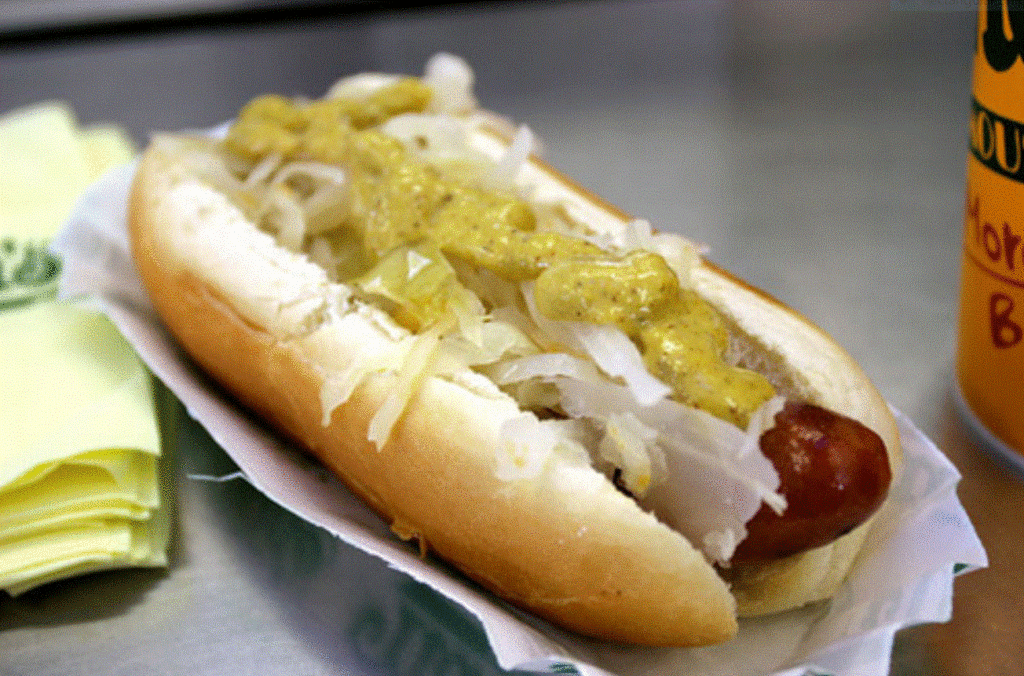 Kraut-dog with fine delicious mustard. Your kids would love you for this wonderful meal. You can serve scalloped potatoes, potato salad or corn. Oh, and don't forget the beer. Make sure it is icy and chilled.