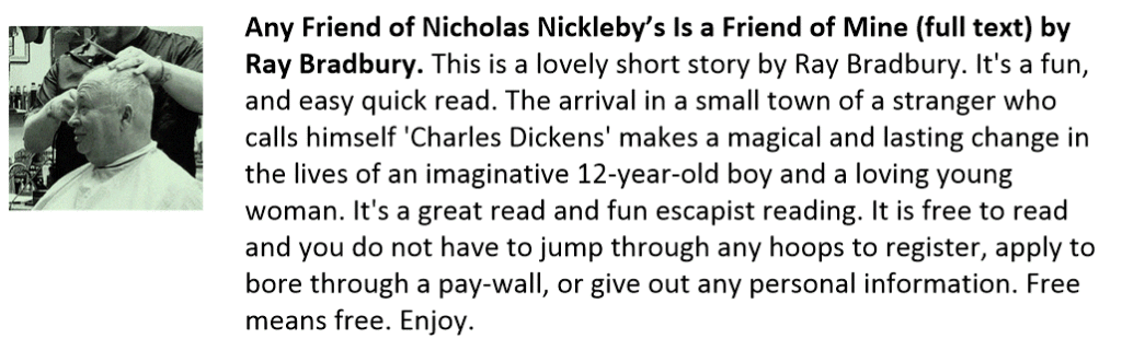 Any Friend of Nicholas Nickleby’s Is a Friend of Mine