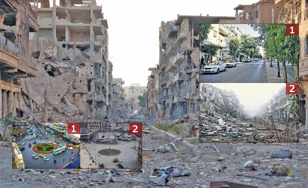 Syria before and after the Syrian civil war. America will also look like this as well. Stay out of the urban areas. Prepare yourself and your family.