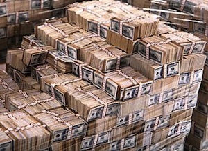 In the past three years, over $3 billion in CASH was flown out of Kabul reports the Wall Street Journal. Officials don’t know exactly who got what, but have a general idea: “U.S. investigators believe top Afghan officials and their associates are sending billions of diverted U.S. aid and logistics dollars and drug money to financial safe havens abroad.” That’s still $9 billion less than what was lost in Iraq.