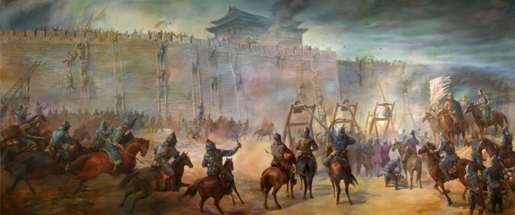 Beijing was a tough nut to crack, with walls and moats that  extended more than nine miles around the city, and was watched over by  900 towers. 