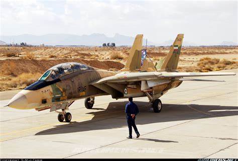 Iranian F-14 fighter aircraft in operation.