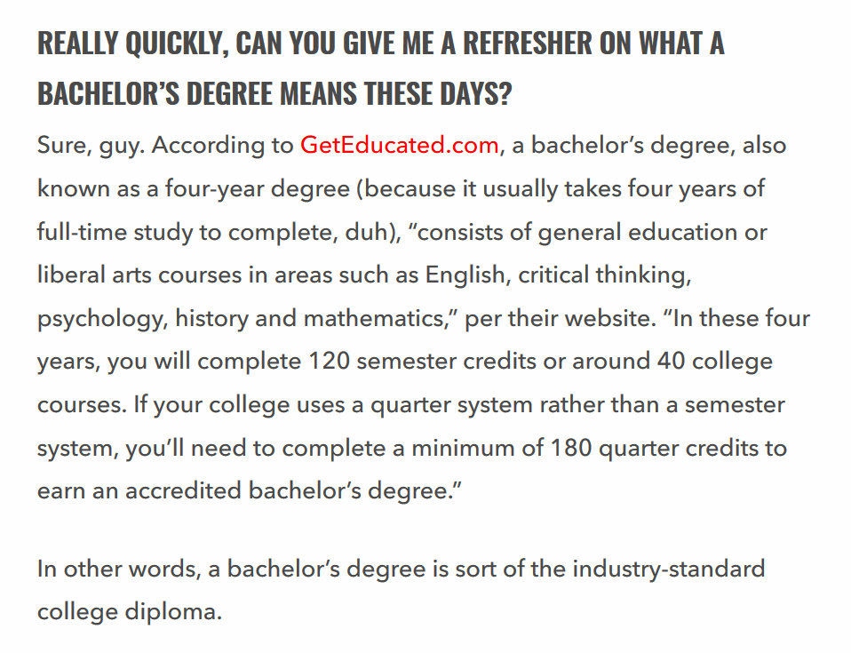 Today the purpose of a college degree is just a piece of paper for entry into the bottom rungs of corporate life.