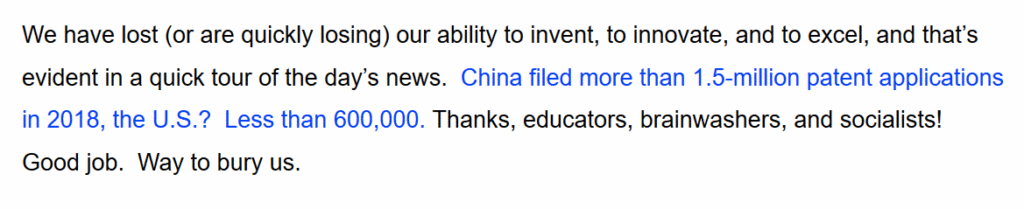 America is going the way of the Do-Do bird with all the well-paid "diversity officers and directors" instead of hiring scientists and engineers on ability and merit.