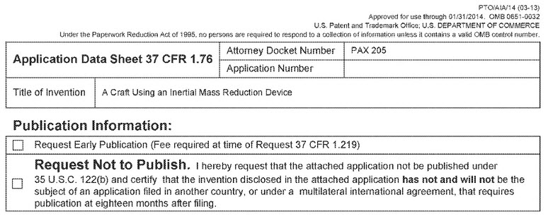 It is  important to note that if the Navy had wanted this patent to remain  classified, it could have filed the patent under the Invention Secrecy  Act of 1951 (35 U.S.C. ch. 17).