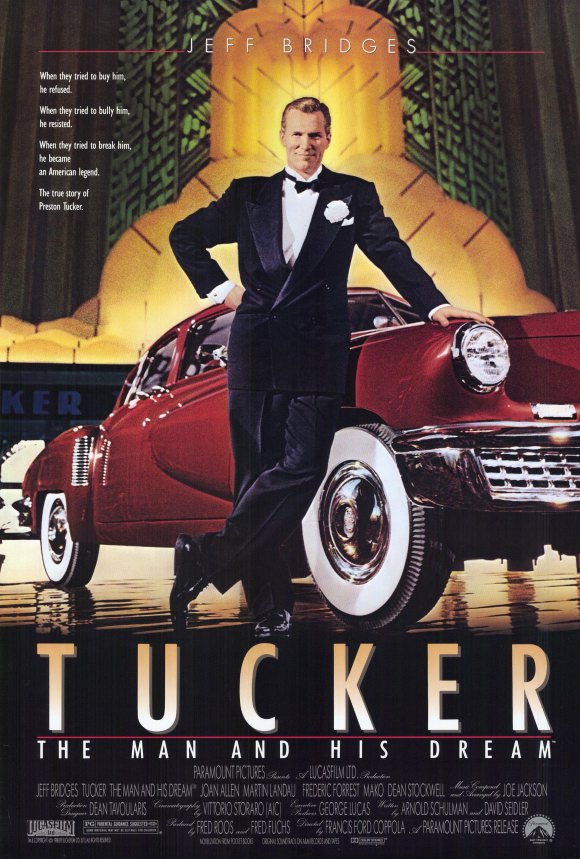 Based on a true story. Shortly after World War II, Preston Tucker is a grandiose schemer with a new dream, to produce the best cars ever made. With the assistance of Abe Karatz and some impressive salesmanship on his own part, he obtains funding and begins to build his factory. The whole movie also has many parallels with director Coppola's own efforts to build a new movie studio of his own. 