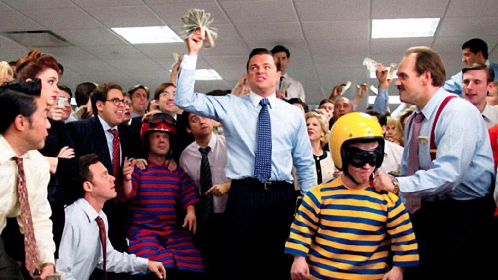 Scene from the movie "The Wolf of Wall Street". The 1980's and 1990's were a period of time when money flew abundantly to the "power players".