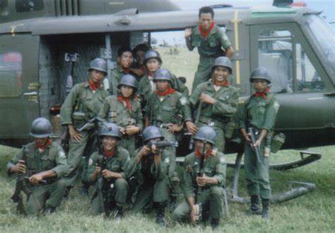 Sergeant Andrew Olints of Company D was next to the helipad at dusk  on the 27th when ‘an ARVN chopper came out, and fifteen of those little  suckers got on,’ as he later reported. ‘They were thrilled to death,  jumping on, pushing each other. I didn’t think the thing would take off,  it was so overloaded. We had no idea what was coming, but in retrospect  it sure looked like they did.’