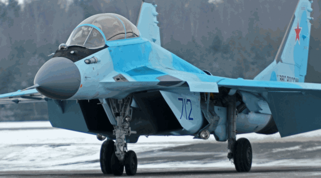 Russia presents new MiG-35 fighter jet to the public.