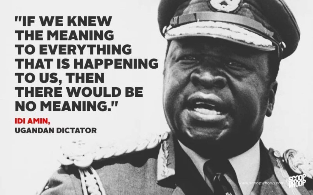 Idi Amin disarmed his nation, then declared war on them. Remember history.
