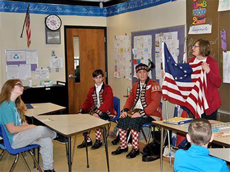 American classroom teaching American history.