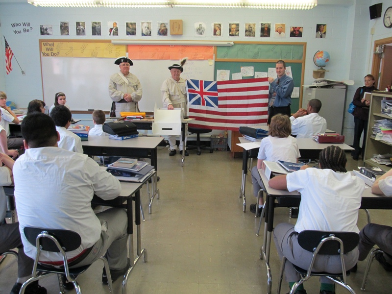 Seventh grade history class as taught within a private school.