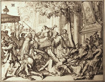 Persecution of the Huguenots according to Romeyn de Hooghe