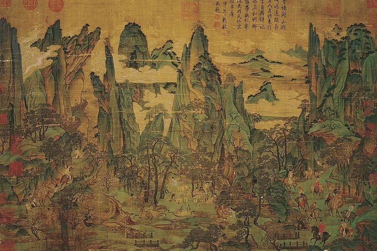 The flight of the emperor from the capital  of Chang’an.