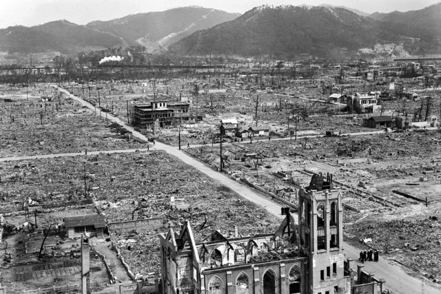 Hiroshima, after America improved it "for democracy".